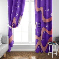 Lupus Awareness Window Curtain Her Fight Is My Fight - Purple Ribbon Butterfly Wave Style
