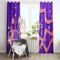 Lupus Awareness Window Curtain Her Fight Is My Fight - Purple Ribbon Butterfly Wave Style