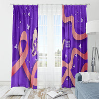 Lupus Awareness Window Curtain Her Fight Is My Fight - Purple Ribbon Butterfly Wave Style