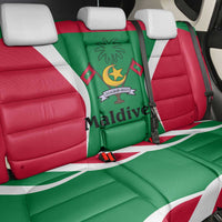 Maldives National Flag and Emblem Back Car Seat Cover with Green Red White Colorblock Design