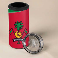 Maldives National Flag and Emblem 4 in 1 Can Cooler Tumbler with Green Red White Colorblock Design