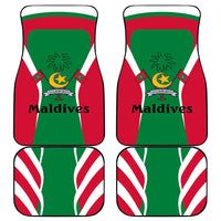Maldives National Flag and Emblem Car Mats with Green Red White Colorblock Design