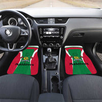 Maldives National Flag and Emblem Car Mats with Green Red White Colorblock Design
