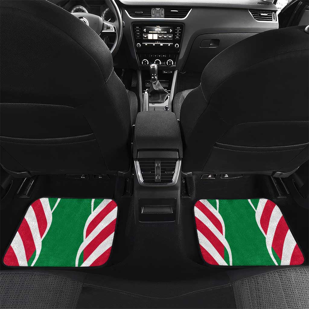 Maldives National Flag and Emblem Car Mats with Green Red White Colorblock Design