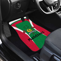 Maldives National Flag and Emblem Car Mats with Green Red White Colorblock Design