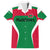 Maldives National Flag and Emblem Family Matching Long Sleeve Bodycon Dress and Hawaiian Shirt with Green Red White Colorblock Design