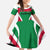 Maldives National Flag and Emblem Family Matching Mermaid Dress and Hawaiian Shirt with Green Red White Colorblock Design