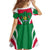Maldives National Flag and Emblem Family Matching Mermaid Dress and Hawaiian Shirt with Green Red White Colorblock Design