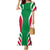 Maldives National Flag and Emblem Family Matching Mermaid Dress and Hawaiian Shirt with Green Red White Colorblock Design