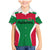 Maldives National Flag and Emblem Family Matching Mermaid Dress and Hawaiian Shirt with Green Red White Colorblock Design