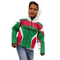 Maldives National Flag and Emblem Kid Hoodie with Green Red White Colorblock Design