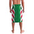 Maldives National Flag and Emblem Lavalava with Green Red White Colorblock Design