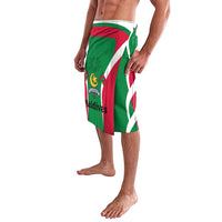 Maldives National Flag and Emblem Lavalava with Green Red White Colorblock Design