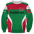 Maldives National Flag and Emblem Sweatshirt with Green Red White Colorblock Design