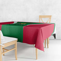 Maldives National Flag and Emblem Tablecloth with Green Red White Colorblock Design