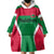 Maldives National Flag and Emblem Wearable Blanket Hoodie with Green Red White Colorblock Design
