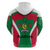 Maldives National Flag and Emblem Zip Hoodie with Green Red White Colorblock Design
