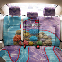 Maldives Coral Reef Ocean Print Back Car Seat Cover with Underwater Pastel Blue and Purple Design