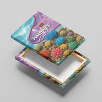 Maldives Coral Reef Ocean Print Canvas Wall Art with Underwater Pastel Blue and Purple Design