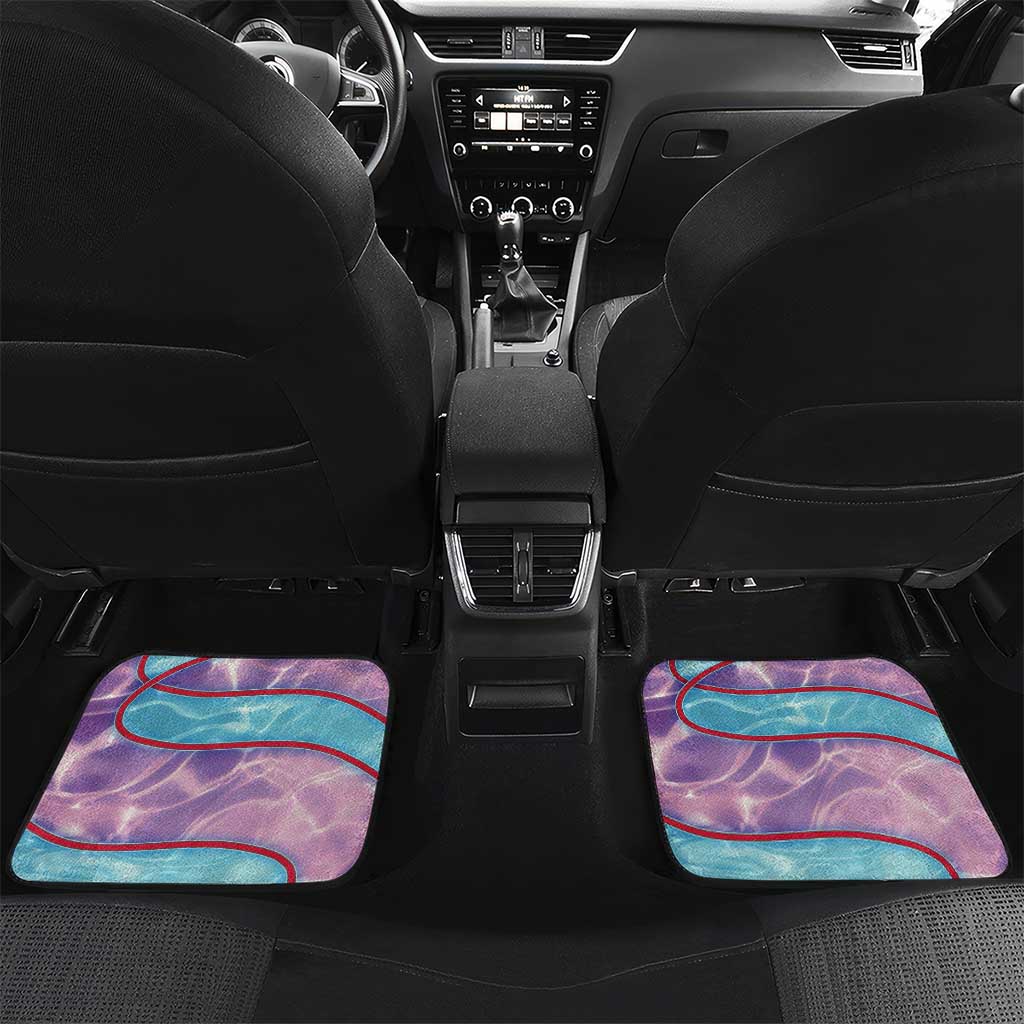 Maldives Coral Reef Ocean Print Car Mats with Underwater Pastel Blue and Purple Design