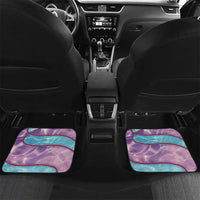 Maldives Coral Reef Ocean Print Car Mats with Underwater Pastel Blue and Purple Design