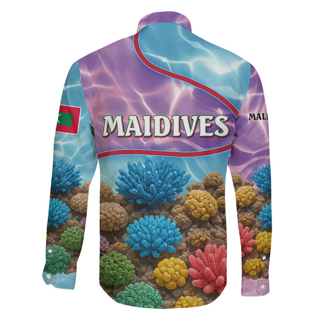 Maldives Coral Reef Ocean Print Family Matching Puletasi and Hawaiian Shirt with Underwater Pastel Blue and Purple Design