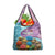 Maldives Coral Reef Ocean Print Grocery Bag with Underwater Pastel Blue and Purple Design