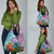 Maldives Coral Reef Ocean Print Grocery Bag with Underwater Pastel Blue and Purple Design