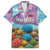 Maldives Coral Reef Ocean Print Hawaiian Shirt with Underwater Pastel Blue and Purple Design