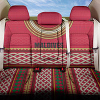 Maldives Tribal Heritage Red Back Car Seat Cover with Cultural Geometric Pattern and Island Flag Print