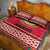 Maldives Tribal Heritage Red Quilt Bed Set with Cultural Geometric Pattern and Island Flag Print
