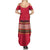 Maldives Tribal Heritage Red Summer Maxi Dress with Cultural Geometric Pattern and Island Flag Print