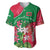 Maldives Floral Bloom Baseball Jersey with Tropical Island Blossoms and National Flag Design