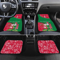 Maldives Floral Bloom Car Mats with Tropical Island Blossoms and National Flag Design