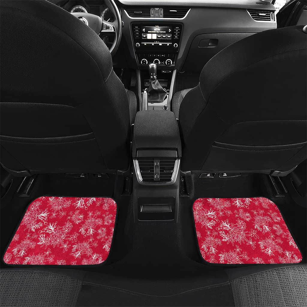 Maldives Floral Bloom Car Mats with Tropical Island Blossoms and National Flag Design