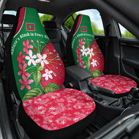 Maldives Floral Bloom Car Seat Cover with Tropical Island Blossoms and National Flag Design