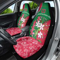 Maldives Floral Bloom Car Seat Cover with Tropical Island Blossoms and National Flag Design