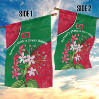 Maldives Floral Bloom Garden Flag with Tropical Island Blossoms and National Flag Design