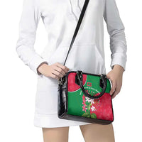 Maldives Floral Bloom Shoulder Handbag with Tropical Island Blossoms and National Flag Design