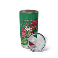 Maldives Floral Bloom Tumbler Cup with Tropical Island Blossoms and National Flag Design