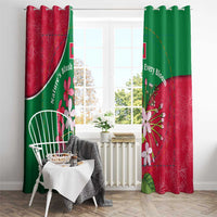 Maldives Floral Bloom Window Curtain with Tropical Island Blossoms and National Flag Design