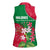 Maldives Floral Bloom Women Sleeveless Polo Shirt with Tropical Island Blossoms and National Flag Design