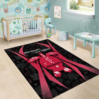 Maldives Dive Turtle Area Rug with Coral Reef Pattern and Island Spirit Slogan
