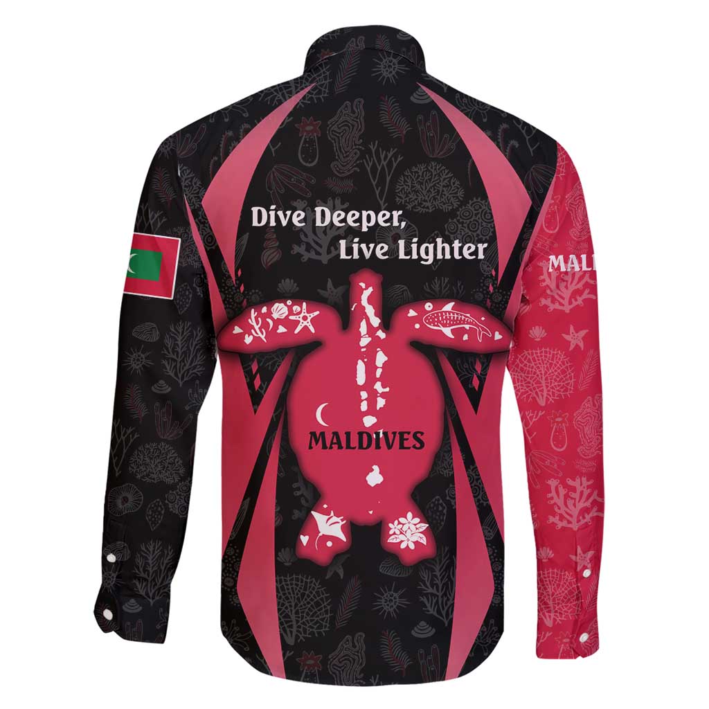 Maldives Dive Turtle Family Matching Short Sleeve Bodycon Dress and Hawaiian Shirt with Coral Reef Pattern and Island Spirit Slogan