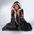 Maldives Dive Turtle Hooded Blanket with Coral Reef Pattern and Island Spirit Slogan