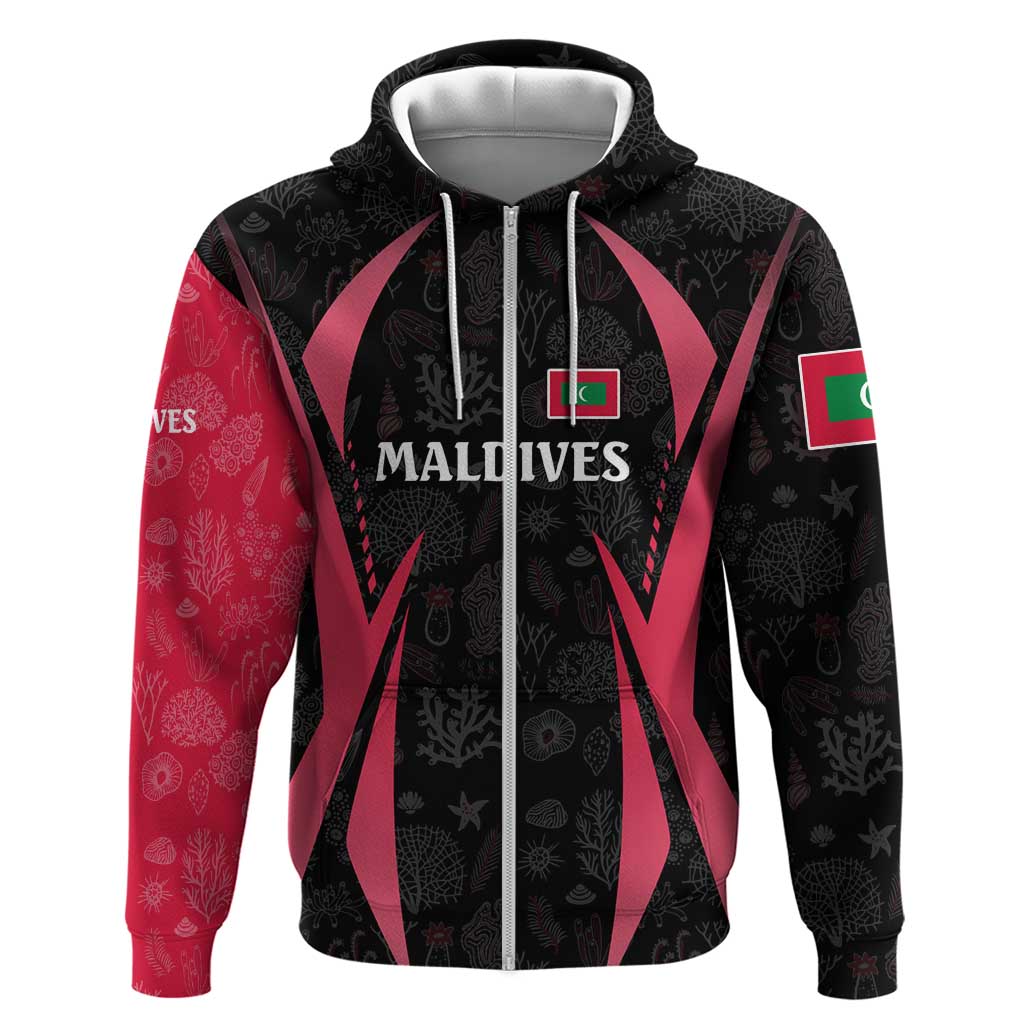 Maldives Dive Turtle Hoodie with Coral Reef Pattern and Island Spirit Slogan
