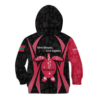 Maldives Dive Turtle Kid Hoodie with Coral Reef Pattern and Island Spirit Slogan