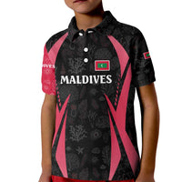 Maldives Dive Turtle Kid Polo Shirt with Coral Reef Pattern and Island Spirit Slogan