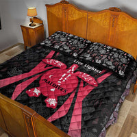 Maldives Dive Turtle Quilt Bed Set with Coral Reef Pattern and Island Spirit Slogan