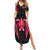 Maldives Dive Turtle Summer Maxi Dress with Coral Reef Pattern and Island Spirit Slogan
